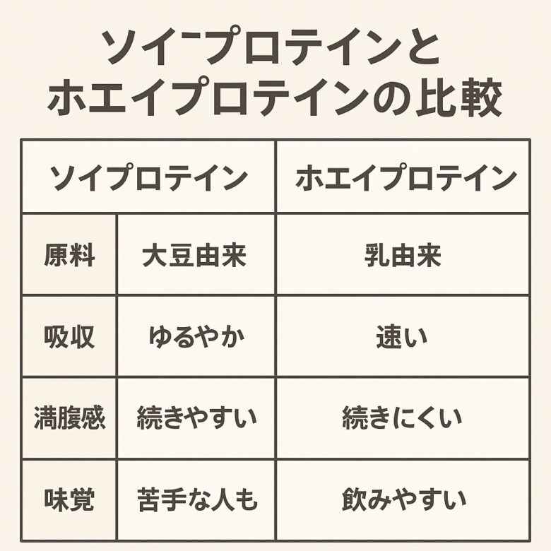 ソイプロテインとホエイプロテイン比較