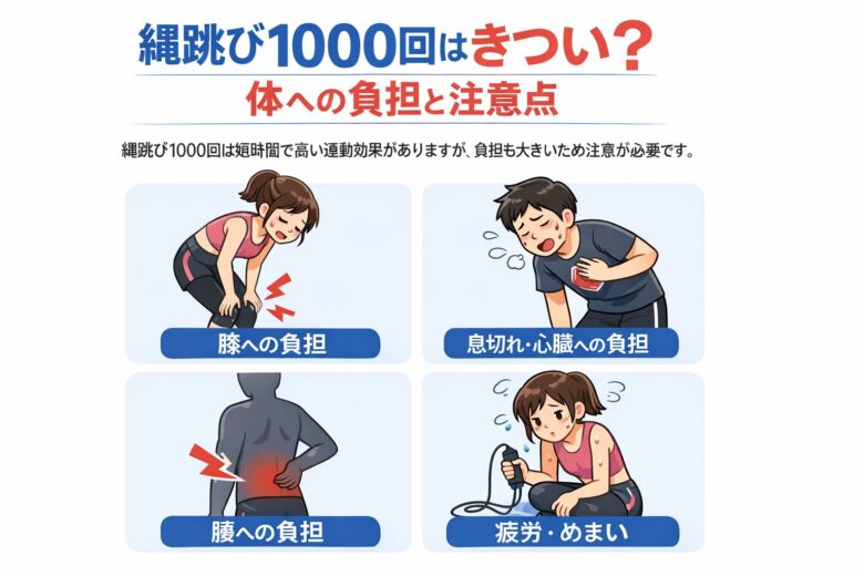 縄跳び1000回体への負担