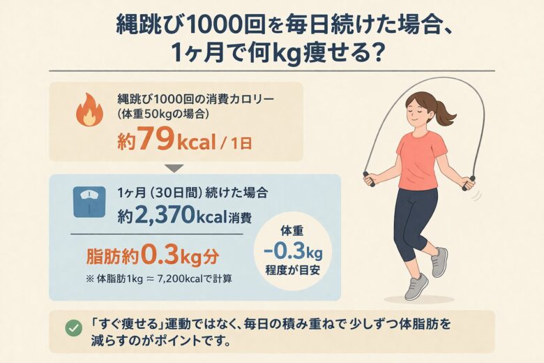 縄跳び1000回減量効果