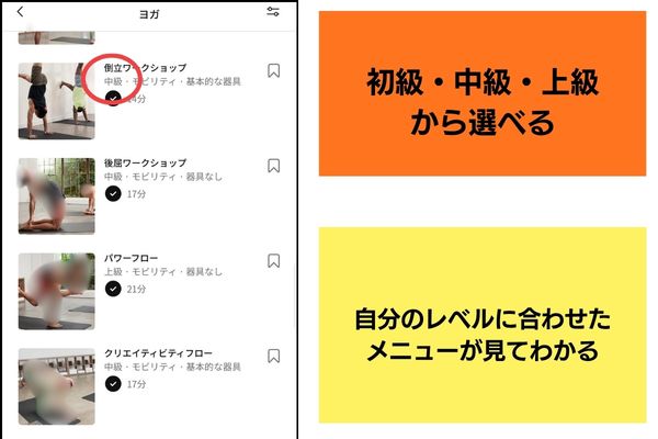 NTCヨガ 強度レベル