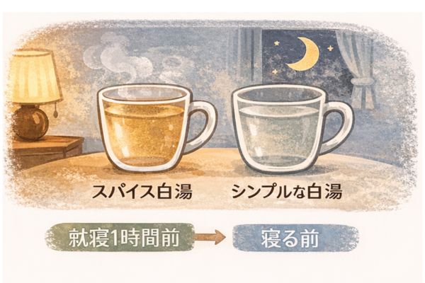 シナモン白湯を飲む時間